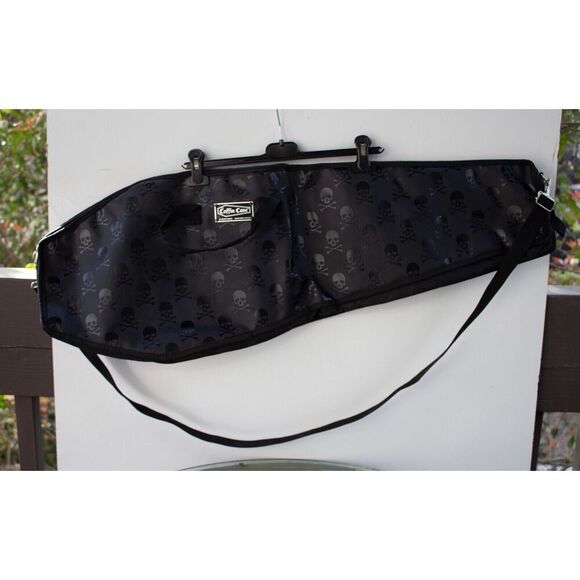 36” Coffin Case for Small Travel Guitar Soft Case Black Skull Pattern - Picture 1 of 9